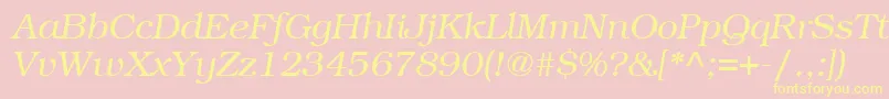 ItcBookmanLtLightItalic Font – Yellow Fonts on Pink Background