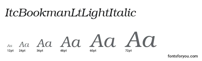 Размеры шрифта ItcBookmanLtLightItalic
