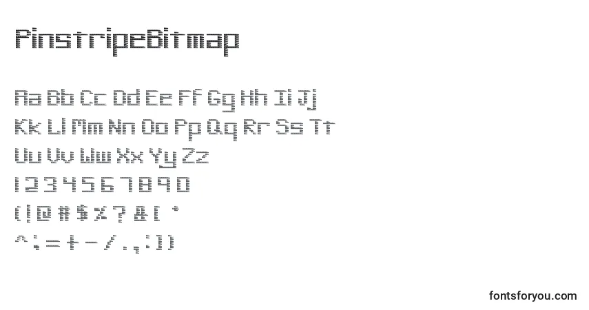 A fonte PinstripeBitmap – alfabeto, números, caracteres especiais
