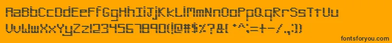 PinstripeBitmap-Schriftart – Schwarze Schriften auf orangefarbenem Hintergrund