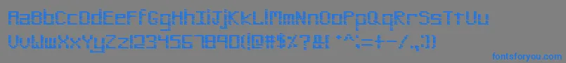 フォントPinstripeBitmap – 灰色の背景に青い文字