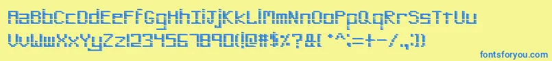 PinstripeBitmap Font – Blue Fonts on Yellow Background