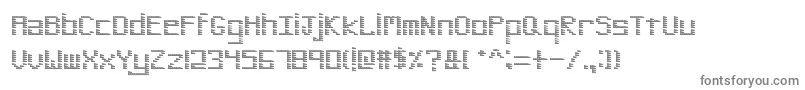 PinstripeBitmap-Schriftart – Graue Schriften auf weißem Hintergrund