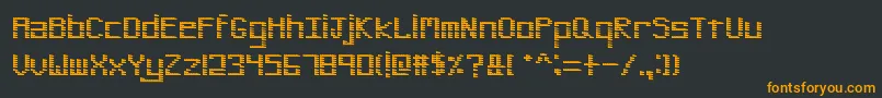 フォントPinstripeBitmap – 黒い背景にオレンジの文字