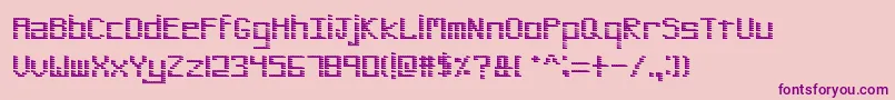 Fonte PinstripeBitmap – fontes roxas em um fundo rosa