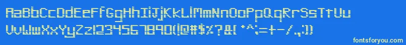 Шрифт PinstripeBitmap – жёлтые шрифты на синем фоне