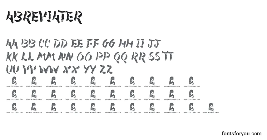 A fonte Abreviater – alfabeto, números, caracteres especiais