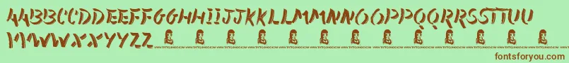 Abreviater Font – Brown Fonts on Green Background