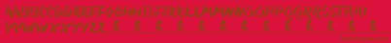 Abreviater Font – Brown Fonts on Red Background