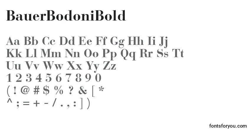 BauerBodoniBold-fontti – aakkoset, numerot, erikoismerkit