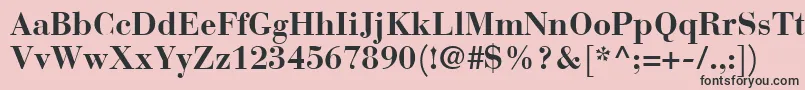 フォントBauerBodoniBold – ピンクの背景に黒い文字