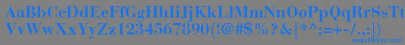 BauerBodoniBold Font – Blue Fonts on Gray Background
