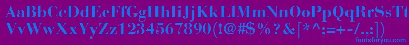 BauerBodoniBold Font – Blue Fonts on Purple Background