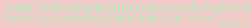 BauerBodoniBold Font – Green Fonts on Pink Background