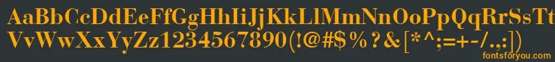 フォントBauerBodoniBold – 黒い背景にオレンジの文字