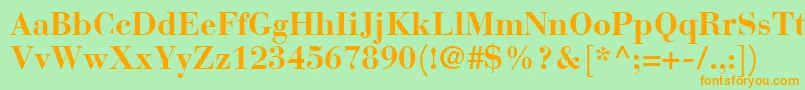 BauerBodoniBold Font – Orange Fonts on Green Background