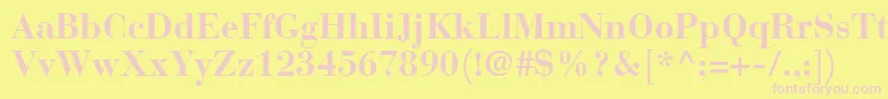 BauerBodoniBold Font – Pink Fonts on Yellow Background
