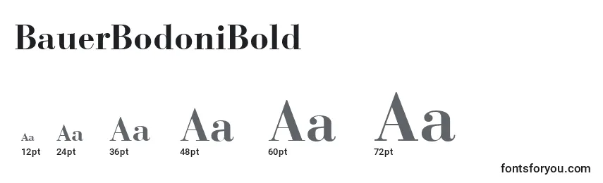 BauerBodoniBold Font Sizes