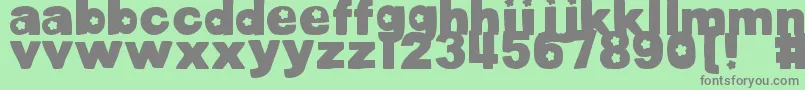 DjbCutoutsFlowers Font – Gray Fonts on Green Background