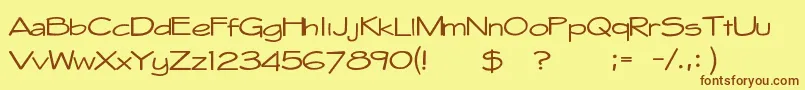 Whitehall1212-Schriftart – Braune Schriften auf gelbem Hintergrund