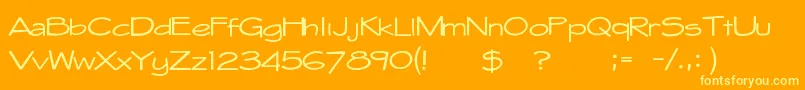 Whitehall1212-fontti – keltaiset fontit oranssilla taustalla