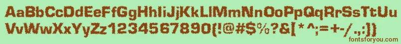 Shokkked Font – Brown Fonts on Green Background