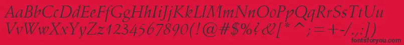 Vaniel1Italic Font – Black Fonts on Red Background