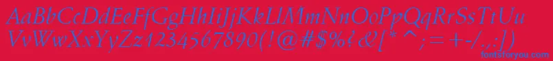 Vaniel1Italic Font – Blue Fonts on Red Background