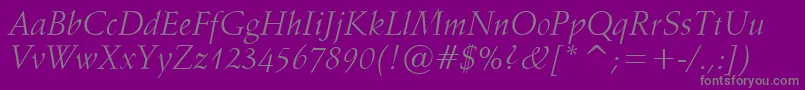 Vaniel1Italic Font – Gray Fonts on Purple Background