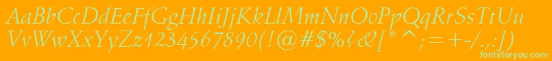 Vaniel1Italic Font – Green Fonts on Orange Background