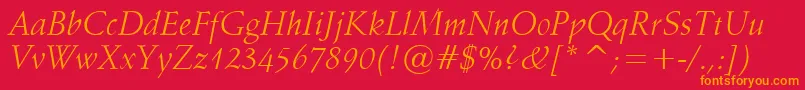 Vaniel1Italic Font – Orange Fonts on Red Background