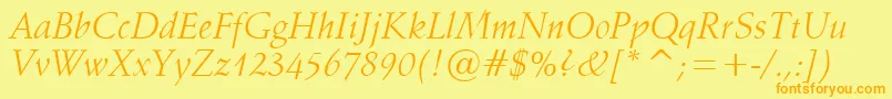 Vaniel1Italic Font – Orange Fonts on Yellow Background