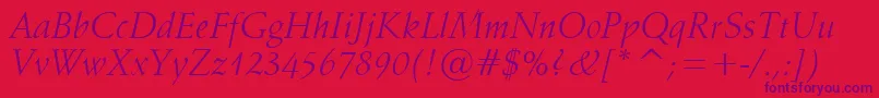 Vaniel1Italic Font – Purple Fonts on Red Background
