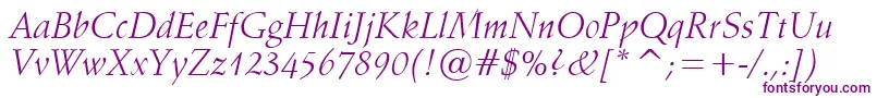 Vaniel1Italic Font – Purple Fonts on White Background