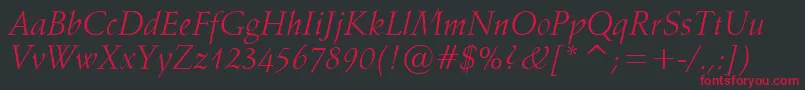 Vaniel1Italic Font – Red Fonts on Black Background