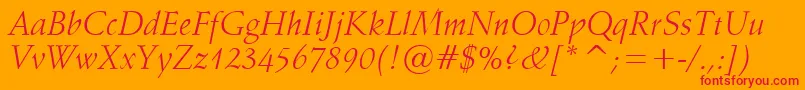 fuente Vaniel1Italic – Fuentes Rojas Sobre Fondo Naranja