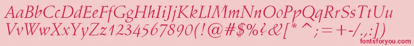 Vaniel1Italic Font – Red Fonts on Pink Background