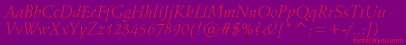 Vaniel1Italic Font – Red Fonts on Purple Background