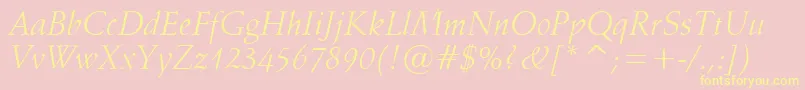 Vaniel1Italic Font – Yellow Fonts on Pink Background