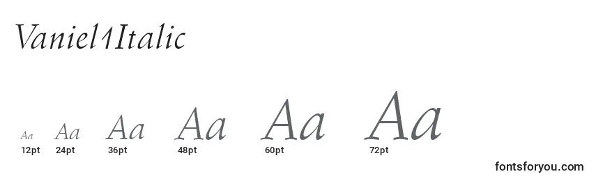 Vaniel1Italic Font Sizes
