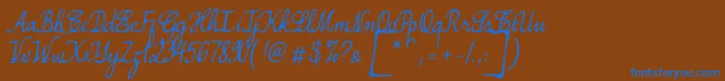 SimplesnailsVer4.0-Schriftart – Blaue Schriften auf braunem Hintergrund