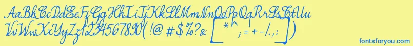 SimplesnailsVer4.0-Schriftart – Blaue Schriften auf gelbem Hintergrund