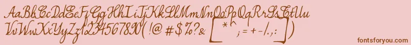 SimplesnailsVer4.0-Schriftart – Braune Schriften auf rosa Hintergrund