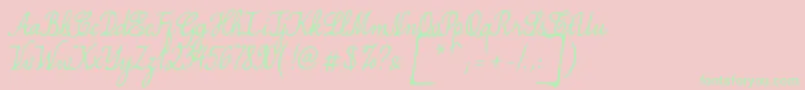 SimplesnailsVer4.0-Schriftart – Grüne Schriften auf rosa Hintergrund