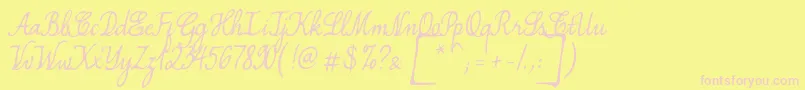 SimplesnailsVer4.0 Font – Pink Fonts on Yellow Background