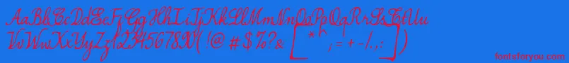 SimplesnailsVer4.0-Schriftart – Rote Schriften auf blauem Hintergrund