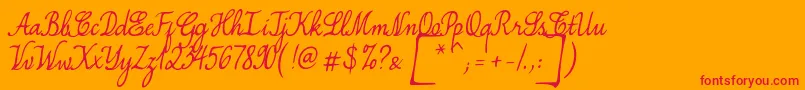 SimplesnailsVer4.0-Schriftart – Rote Schriften auf orangefarbenem Hintergrund