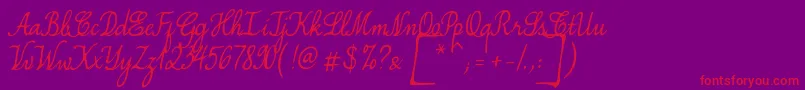 SimplesnailsVer4.0-Schriftart – Rote Schriften auf violettem Hintergrund