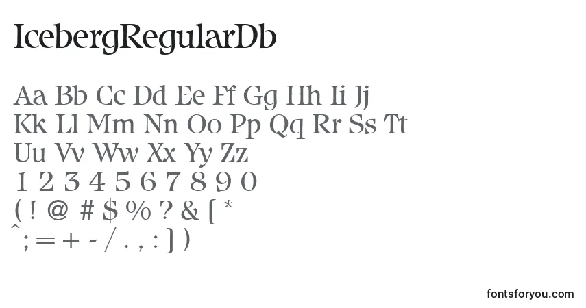 IcebergRegularDb-fontti – aakkoset, numerot, erikoismerkit