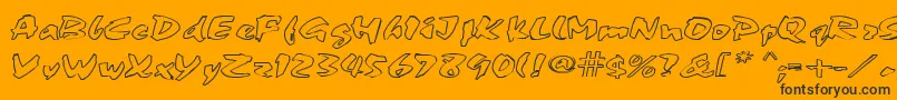 FingerPaint1 Font – Black Fonts on Orange Background